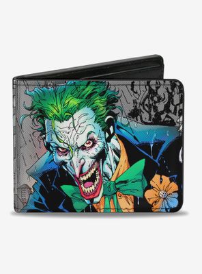 DC Comics Joker Smiling Gun Bang Alley Pose Bi-Fold Wallet