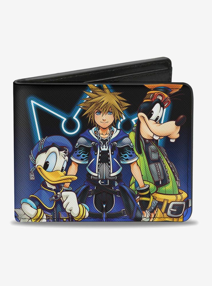 Disney Kingdom Hearts II Donald Wisdom Form Sora And Goofy Bi-Fold Wallet