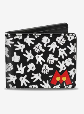 Disney Mickey Mouse M Icon Hand Gestures Bi-Fold Wallet