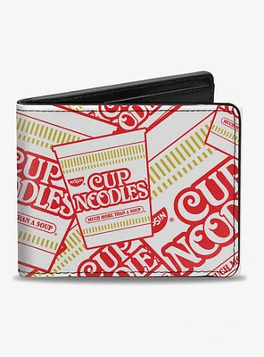 Nissin Cup Noodles Cups Stacked Bi-Fold Wallet