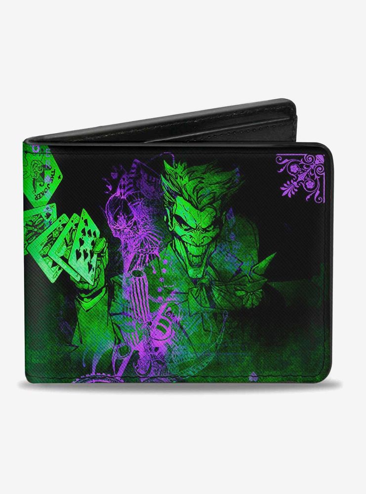 DC Comics Joker Card Flipping Poses Bi-Fold Wallet