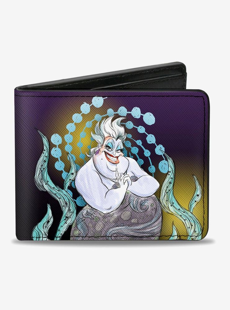 Disney The Little Mermaid Ursula Smiling Sketch Pose Bi-Fold Wallet