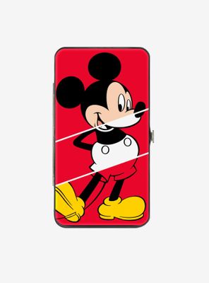 Disney Mickey Mouse Classic Pose The True Original Stripe Hinged Wallet