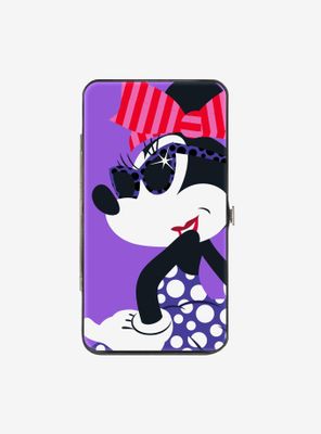 Disney Minnie Mouse Over Shoulder Pose Dots Hinged Wallet