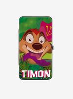 Disney The Lion King Timon Hula Dance Face Green Leaves Hinged Wallet