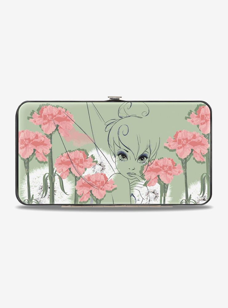 Disney Tinker Bell Tink Sketch Carnations Dandelions Hinged Wallet