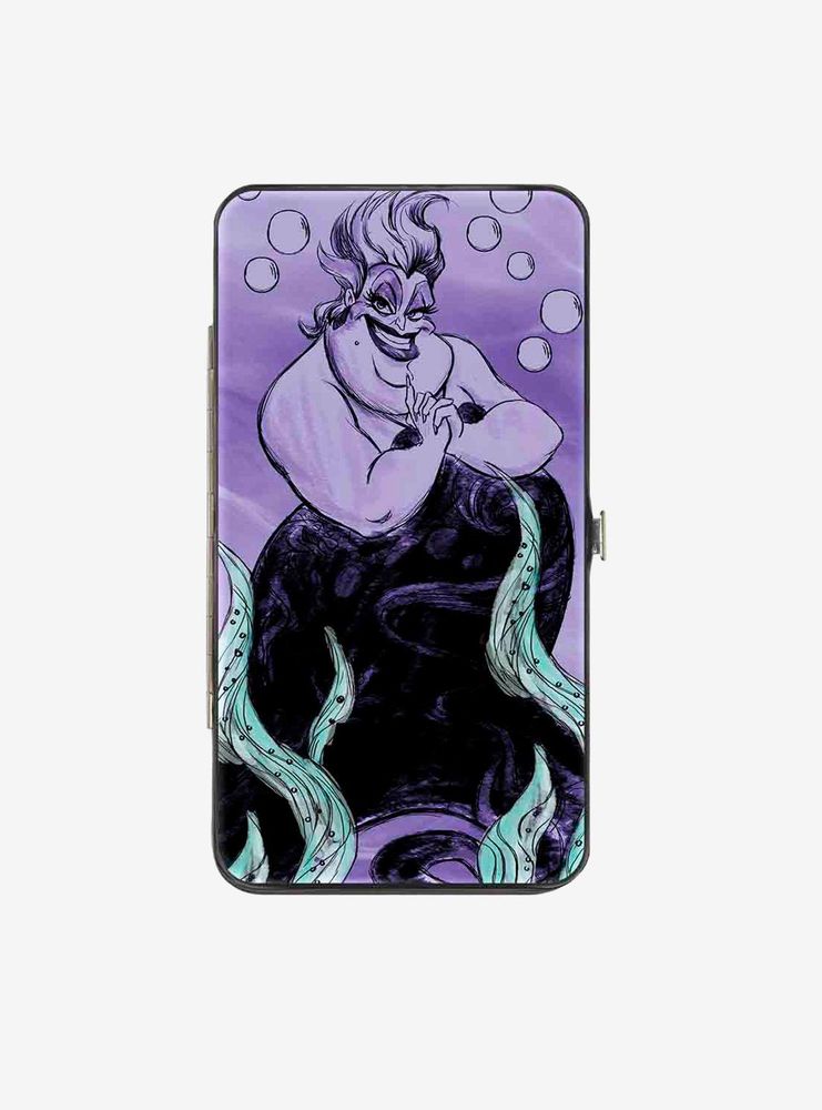 Disney The Little Mermaid Ursula Smiling Sketch Kelp Hinged Wallet