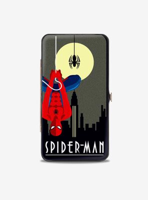 Marvel Spider-Man Art Deco Full Moon Spider-Man Skyline Hinged Wallet
