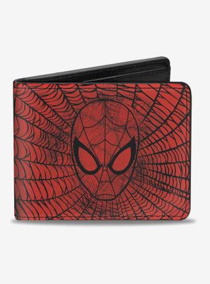 Marvel Spider-Man Face Web Sketch Bi-Fold Wallet