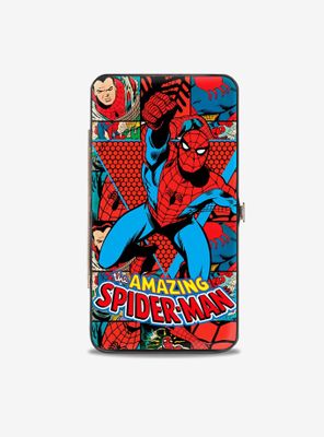 Marvel Spider-Man: The Amazing Spider-Man Action Pose Retro Comic Blocks Hinged Wallet