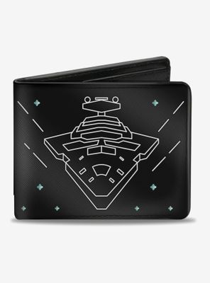 Star Wars Imperial Star Destroyer Death Star Tie Fighters Bi-Fold Wallet