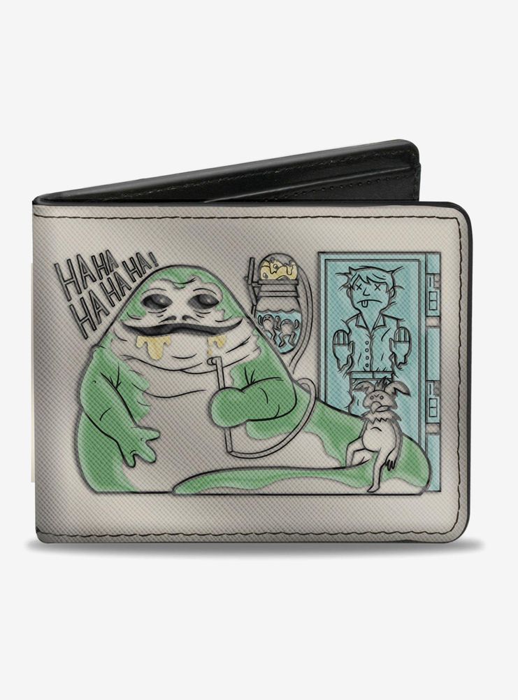 Star Wars Jabba the Hutt Han Solo Scene Boba Fett Helmet Bi-Fold Wallet