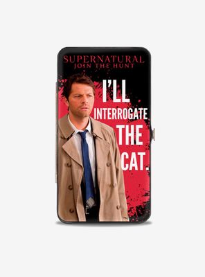 Supernatural Castiel I'll Interrogate The Cat Hinged Wallet