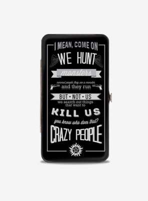 Supernatural Dean Crazy People Quote Winchester Pentagram Hinged Wallet