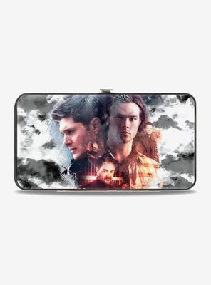 Supernatural Four Character Collage Logo Clouds Hinged Wallet