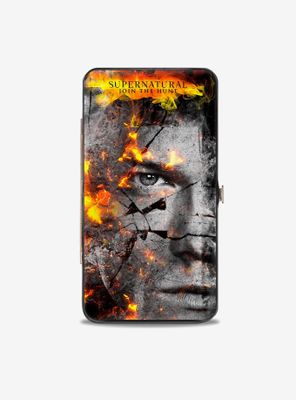 Supernatural Sam Dean Broken Faces Close Up Grays Flames Hinged Wallet