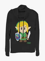 Nintendo The Legend of Zelda: Link's Awakening Link Avatar Color Cowl Neck Long-Sleeve Girls Top