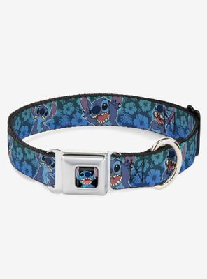 Disney Lilo & Stitch Expressions Hibiscus Collage Seatbelt Buckle Dog Collar