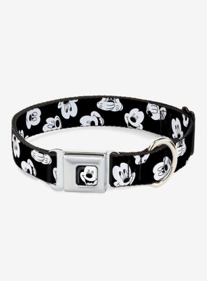 Disney Mickey Mouse Expressions Scattered Seatbelt Buckle Dog Collar