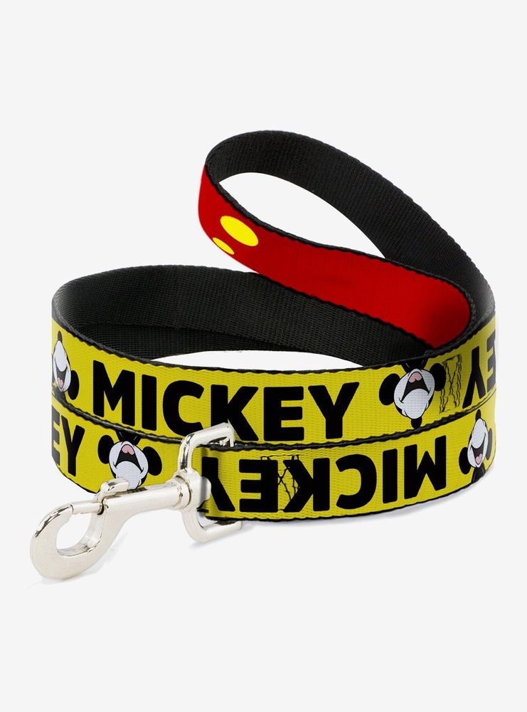 Disney Mickey Mouse Smiling Up Pose Flip Buttons Dog Leash