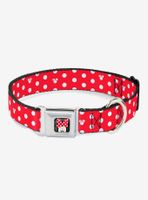 Disney Minnie Mouse Polka Dot Mini Silhouette Seatbelt Buckle Dog Collar