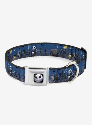 The Nightmare Before Christmas Jack Zombie Duck & Zero Cemetery Seatbelt Buckle Dog Collar