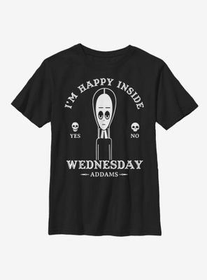 The Addams Family Wednesday Happy Inside Youth T-Shirt