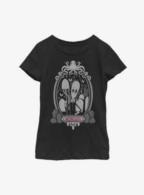 The Addams Family Wednesday Graveyard Frame Youth Girls T-Shirt