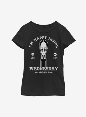 The Addams Family Wednesday Happy Inside Youth Girls T-Shirt
