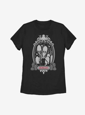 The Addams Family Wednesday Graveyard Frame Womens T-Shirt
