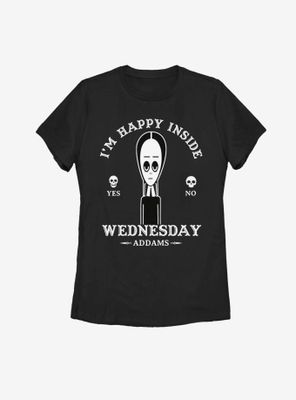 The Addams Family Wednesday Happy Inside Womens T-Shirt