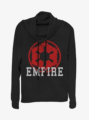 Star Wars Empire Text Icon Cowl Neck Long-Sleeve Girls Top