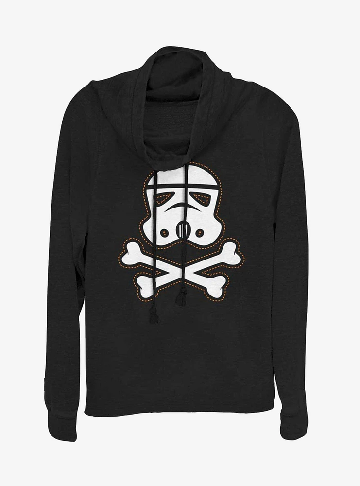 Star Wars Trooper Skull Patch Cowl Neck Long-Sleeve Girls Top