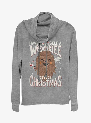 Star Wars Wookiee Christmas Cowl Neck Long-Sleeve Girls Top
