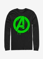 Marvel Avengers Green Slime Logo Long-Sleeve T-Shirt