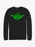Star Wars Green Yoda Drip Long-Sleeve T-Shirt