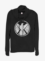 Marvel Avengers Vintage Shield Cowlneck Long-Sleeve Womens Top