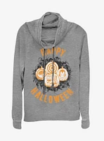 Marvel Avengers Happy Halloween Pumpkins Cowlneck Long-Sleeve Womens Top