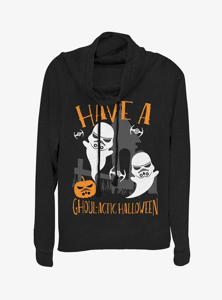 Star Wars Ghoul-actic Halloween Cowlneck Long-Sleeve Womens Top