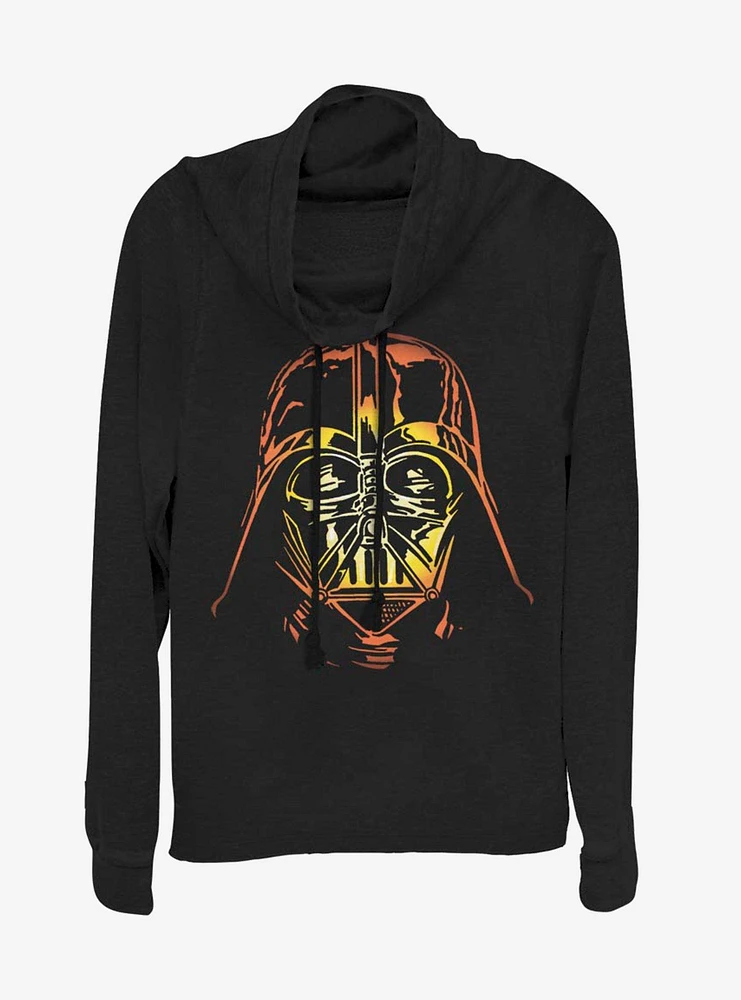 Star Wars Pumpkin Vader Cowlneck Long-Sleeve Womens Top