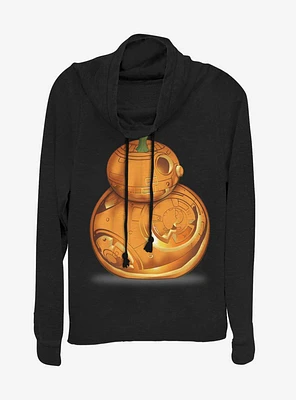 Star Wars Episode VII The Force Awakens BB-8 Pumpkin Cowlneck Long-Sleeve Womens Top