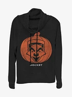 Marvel Guardians Of The Galaxy Rocket Pumpkin Cowlneck Long-Sleeve Womens Top