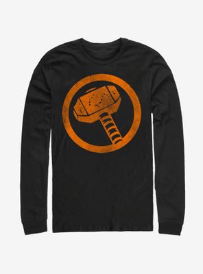 Marvel Thor Orange Retro Symbol Long-Sleeve T-Shirt