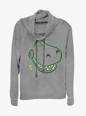 Disney Pixar Toy Story Rex Smile Cowlneck Long-Sleeve Womens Top