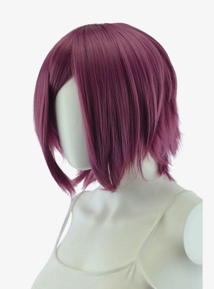 Epic Cosplay Aphrodite Dark Plum Purple Long Bang Layered Short Wig