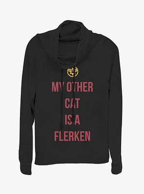 Marvel Captain Movie Other Cat Cowl Neck Long-Sleeve Girls Top