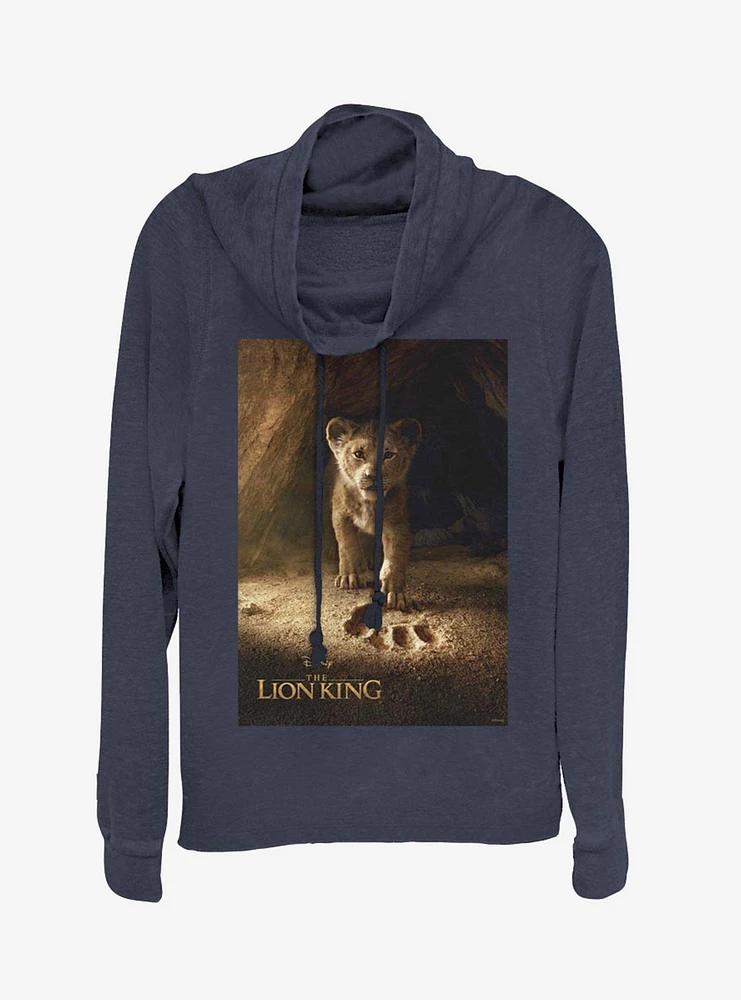 Disney The Lion King 2019 Simba Poster Cowl Neck Long-Sleeve Girls Top