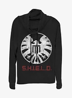 Marvel Avengers Shield Branding Cowl Neck Long-Sleeve Girls Top