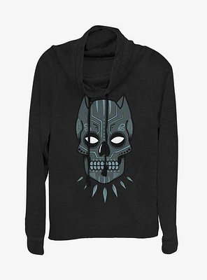 Marvel Black Panther Sugar Skull Cowl Neck Long-Sleeve Girls Top