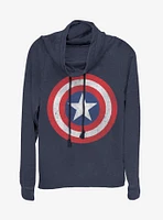 Marvel Captain America Classic Cowl Neck Long-Sleeve Girls Top